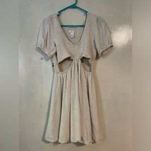 Japna linen blend mini dress size m cottagecore 
Prairie boho smocked